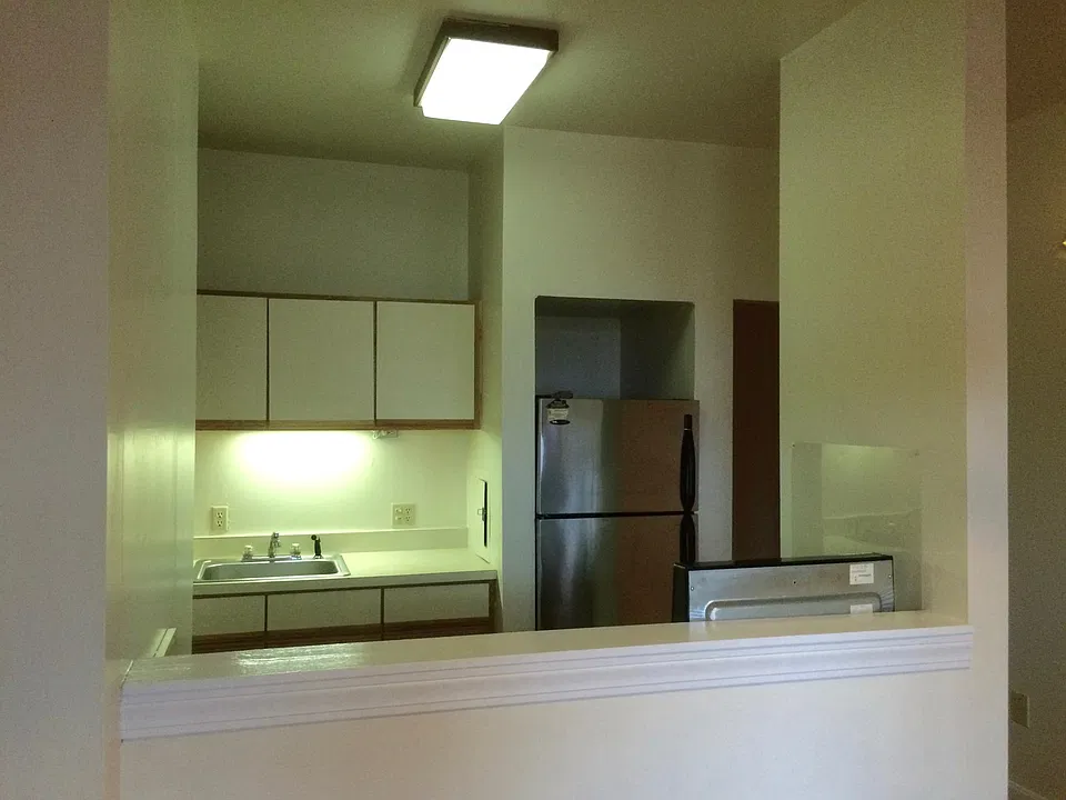 From dinning area into kitchen.