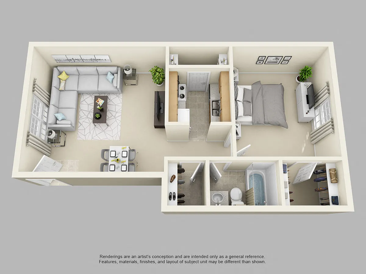Floor plan 1 Bed 1 Bath
