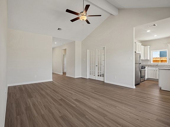 Vaulted ceilings in the family room