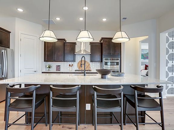 Kitchen with pendant lighting