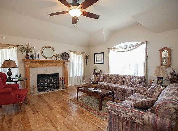 Living room with fireplace