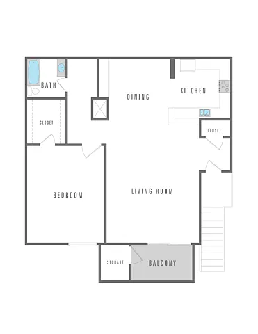 Floor plan 1 Bedroom 1 Bath
