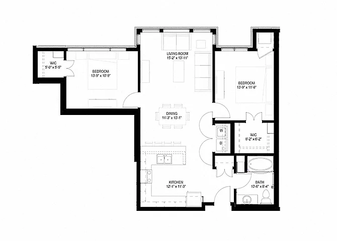 Floor plan Two Bedroom - A