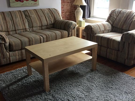 living room open to kitchen area