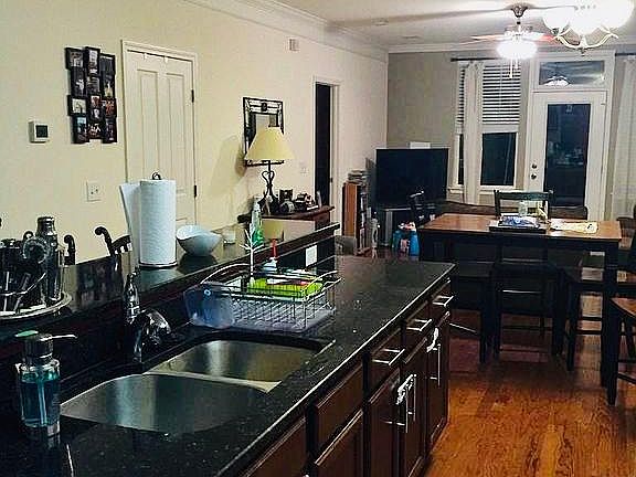 open concept with nice kitchen/dining/living room flow