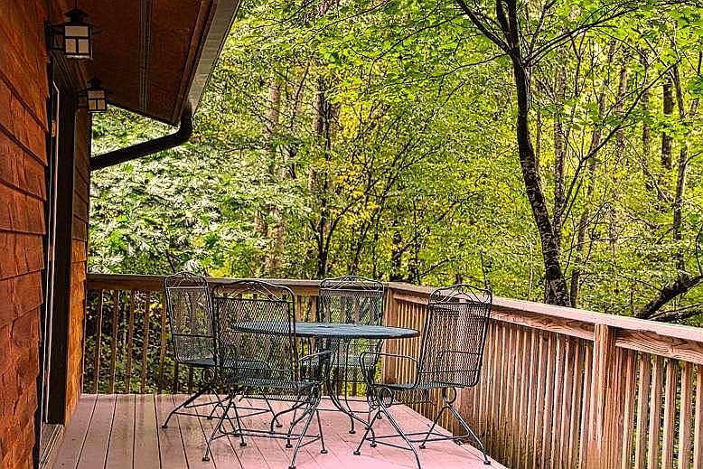 Back deck, table and chairs provided