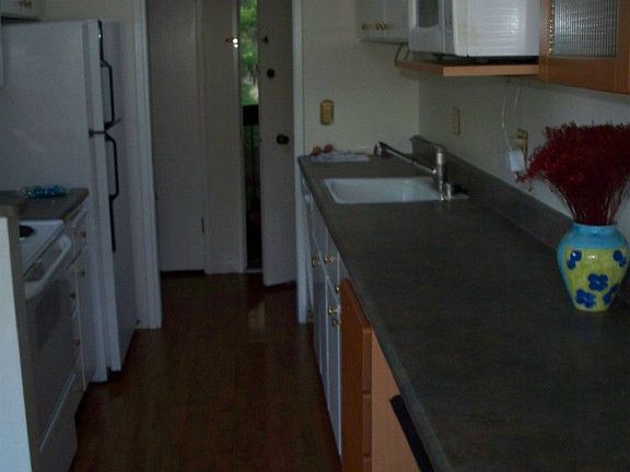 Kitchen area with skylight