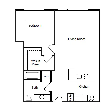 Floor plan 1 Bedroom D