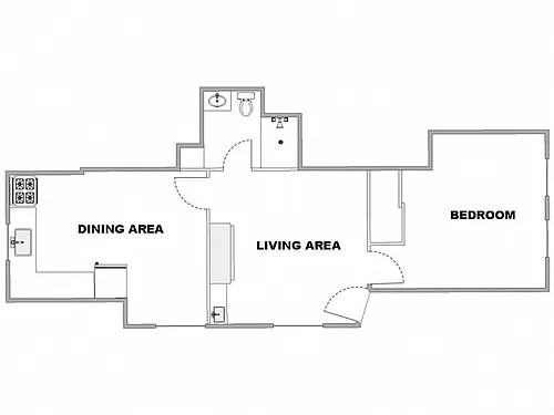 Floor plan 1 Bed / 1 Bath: Type C