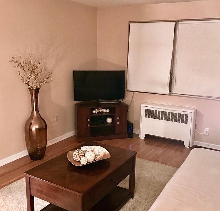 Living Room With 2 Large Windows & A/C