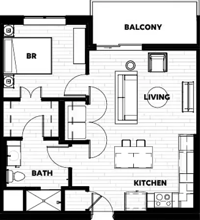 1A: Beds - 1: Baths - 1: SqFt - 742