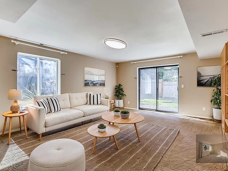 Lower level recreation room perfect for home entertainment center or exerciese room