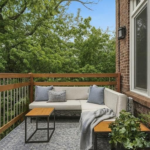 Relax on your private balcony with views of nature.