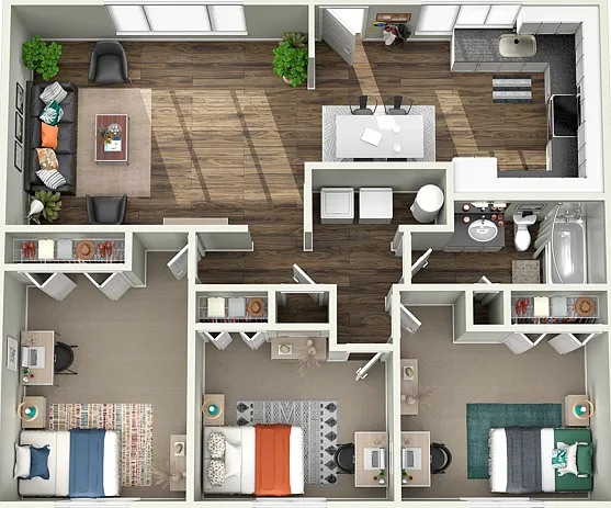 3 Bedroom 1 Bathroom 3 Bedroom 1 Bathroom