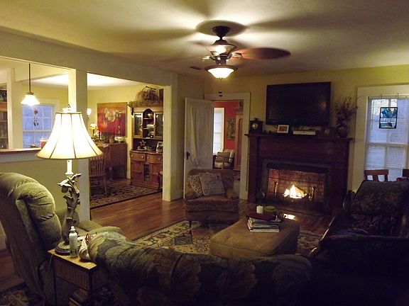 Den with gas logs