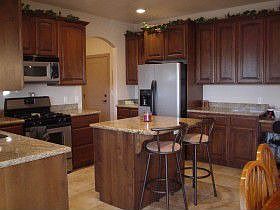 Plenty of cabinets plus a custom built-in desk!