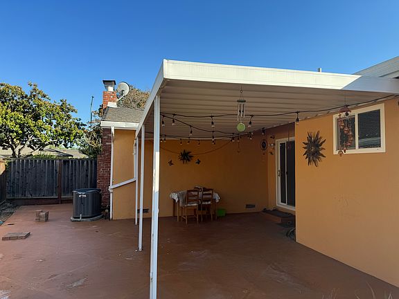 Patio view from the backyard corner