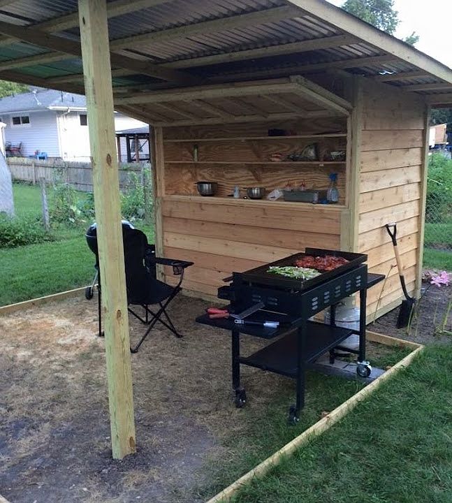 Outdoor BBQ with storage