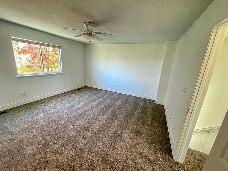 The spacious Master bedroom can accommodate a California King bed and large furniture.