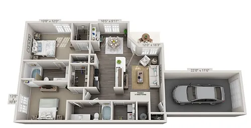 Floor plan Evergreen with garage