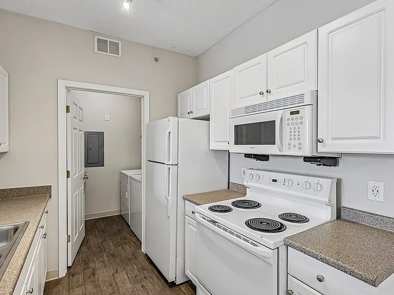 Bright, modern kitchen with white cabinetry