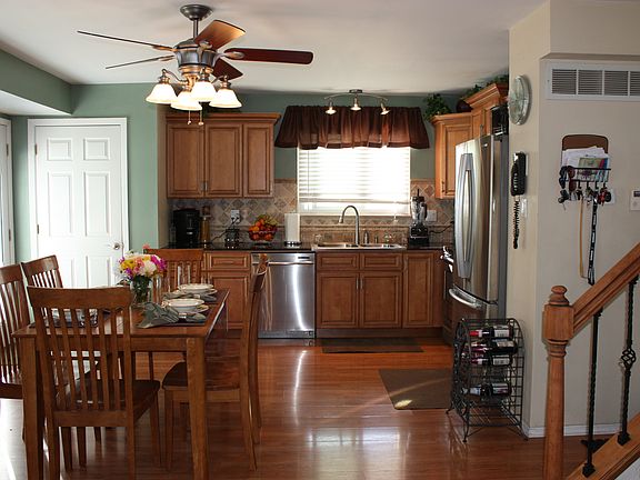 living room into kitchen