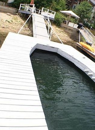 SS wood dock with party deck & TREX gangway