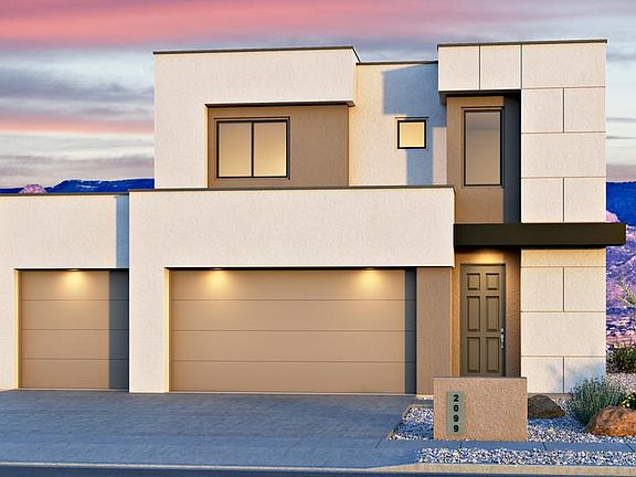 Modern Elevation with 3rd car garage