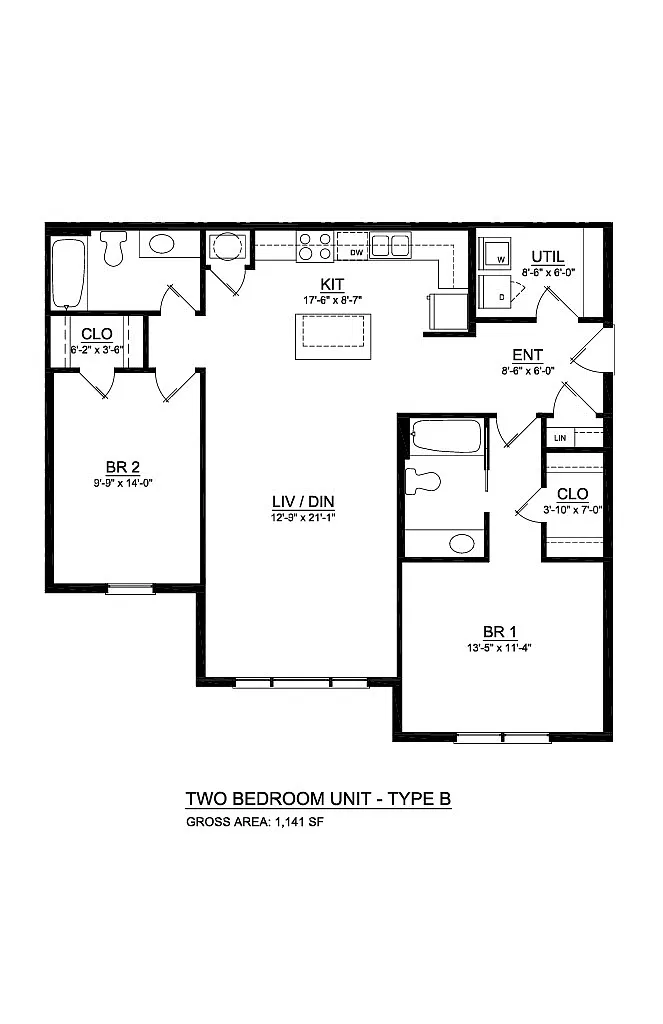Floor plan 2BR-B