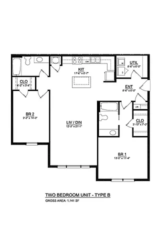 Floor plan 2BR-B