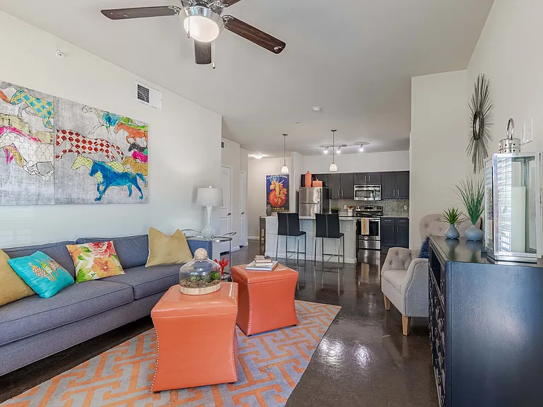 Living Room at Legacy Brooks Apartments