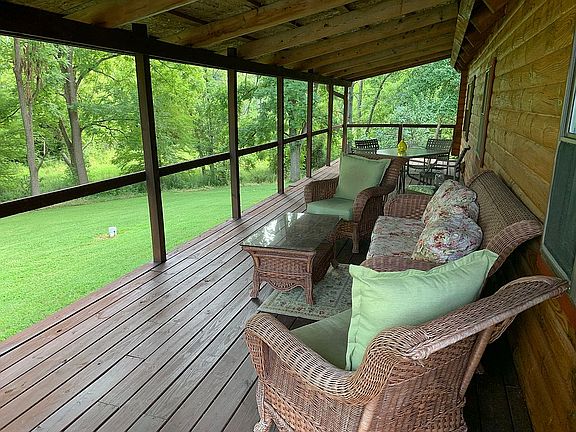 Log Cabin covered porch