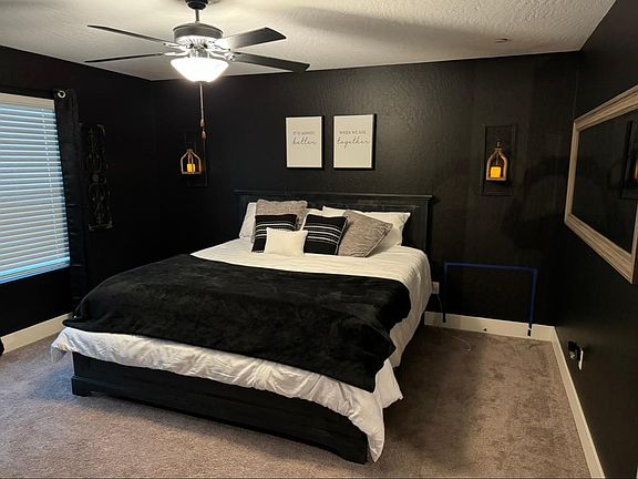 Master bedroom (walls are black)