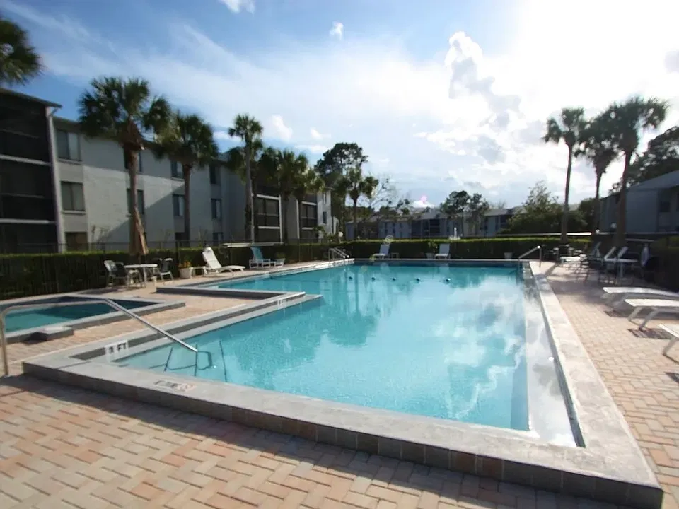 Paved pool area