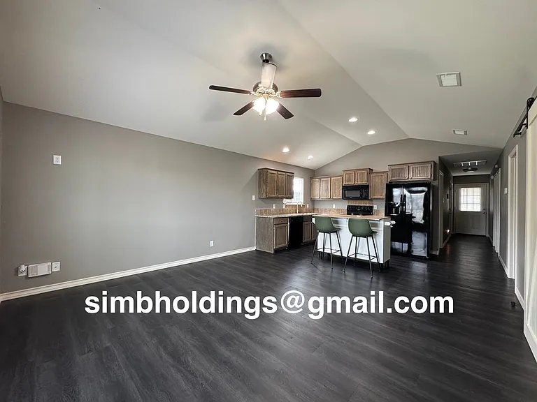 Open concept living and kitchen space