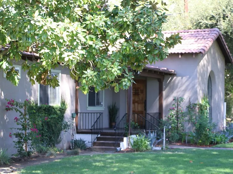 The elegant front entrance of 1031 Campus Avenue, Redlands, CA 92374
