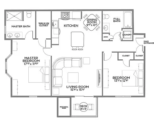 Floor plan Two Bedroom