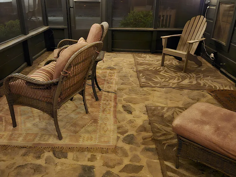 Additional porch view at night