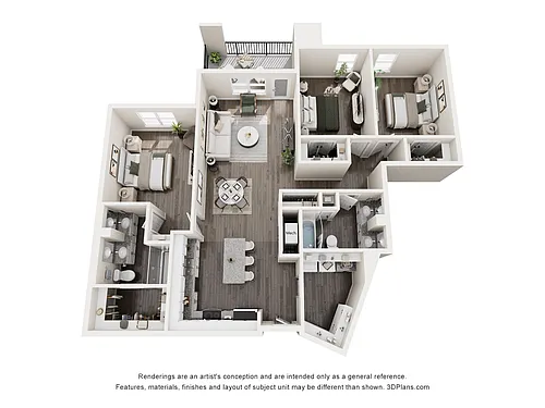 Floor plan 3BR-B