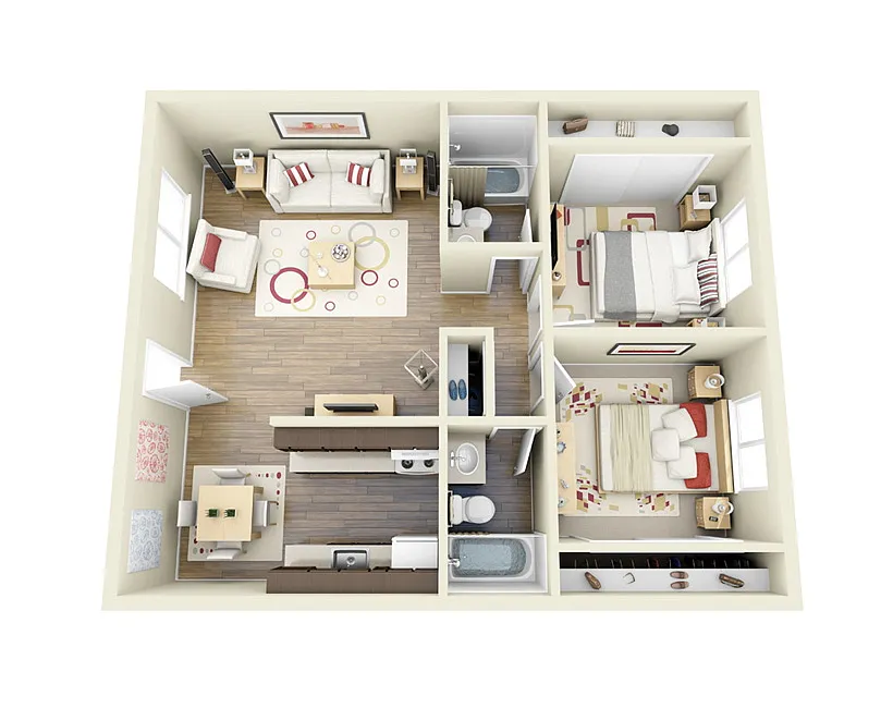 Floor plan 2 X 2