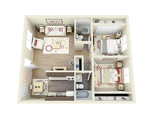 Floor plan 2 X 2