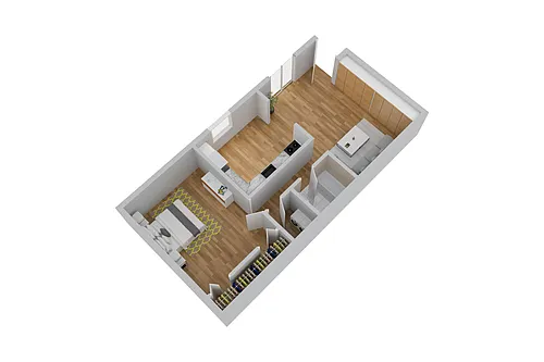 Floor plan 1 Bed 1 Bath Upgrade