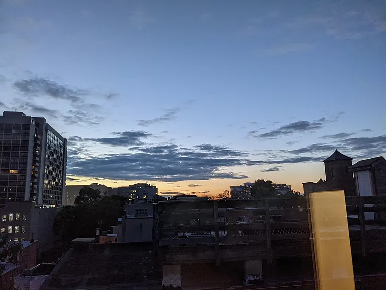 The apartment has beautiful views of the sunset every evening