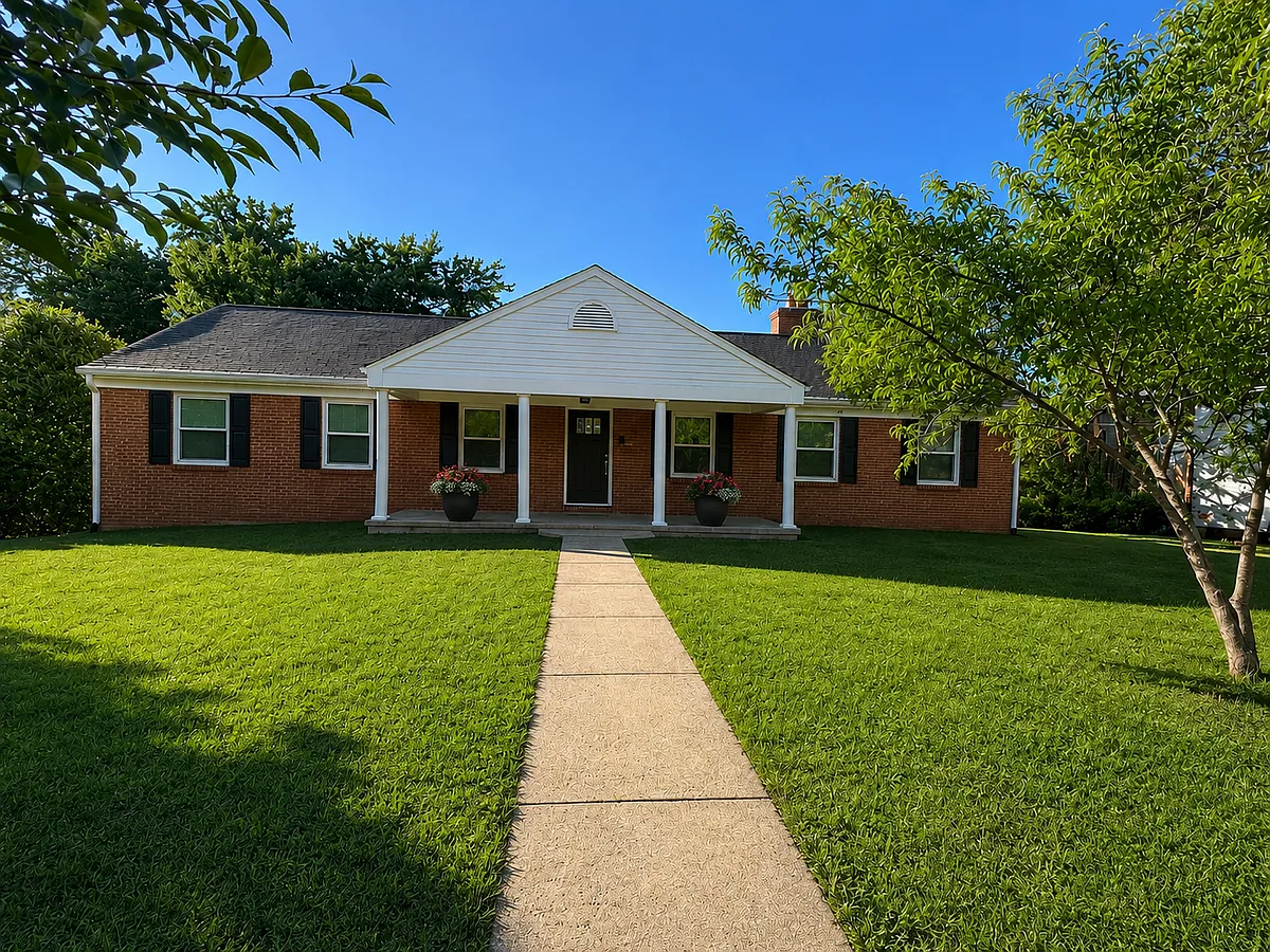 Front of the home with good amount of sunshine and shade. Beautiful porch provides a nice place to relax in the evenings. - 104 Chaucer Rd