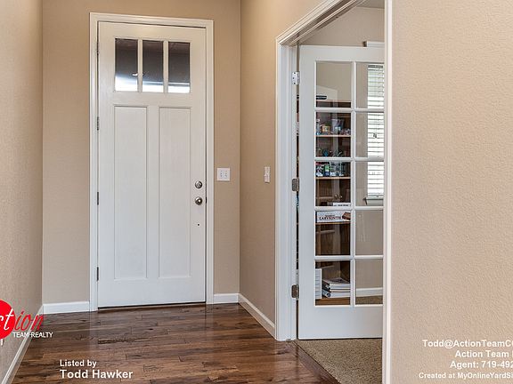 Entry with wood floors