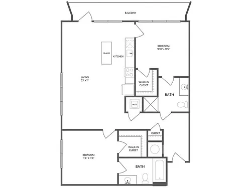 Floor plan C08 - Two Bedroom