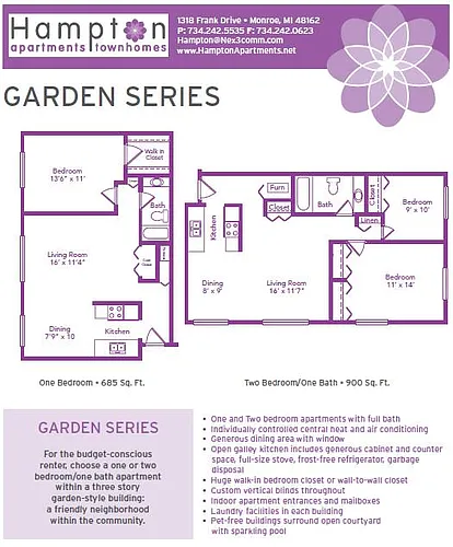 Floor plan Garden Series 2 Bed