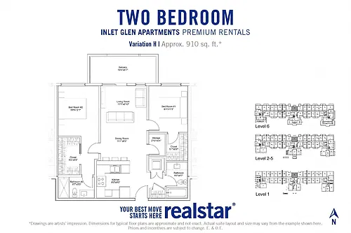 Floor plan 2 Bed 2 Bath H