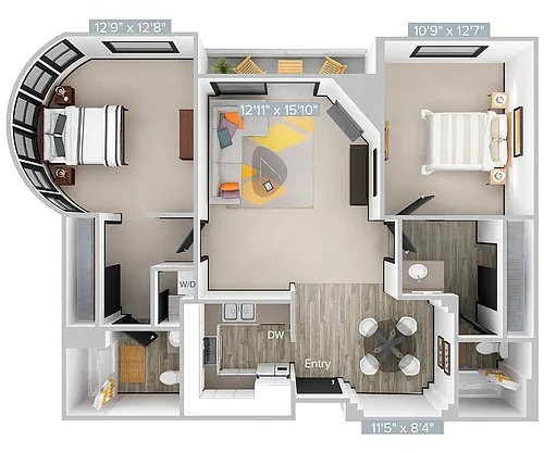 Floor plan T_2B2B_906SF_221-Standard