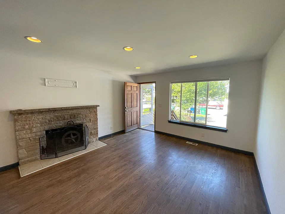 Living area view from kitchen.